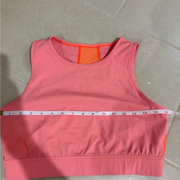 Lululemon Wunder Train High Neck Mesh-Back Bra - Pink/Orange - Size 8 - Picture 4 of 4